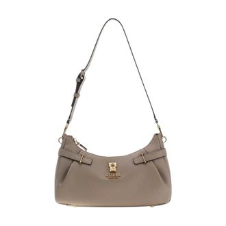 Guess Shoulder Bags, female, Gray, Size: ONE SIZE Handbag with Zip Fastening