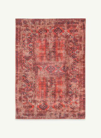 Louis De Poortere Bakhtiari Design - Alfombra Cl&aacute;sica Anticuaria - Hecha En B&eacute;lgica - Acabado A Mano - Antideslizante Natural - 100% Algod&oacute;n - 782 Ladrillo Rojo - 170 X