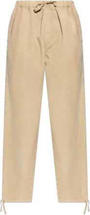 Ferragamo Cotton Loose-fit Broeken - Heren - Wijde Broeken - Beige - L - Katoen - Broeken