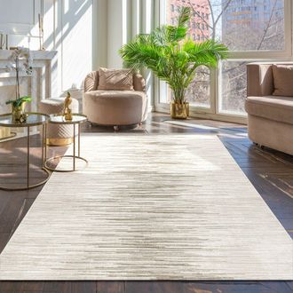 Paco Home Paco Home - Alfombra Sal&oacute;n Pelo Corto Escandinava Boho Suave Unicolor Patr&oacute;n 3d Crema 120x170 Cm