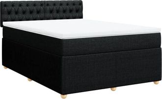 vidaXL Vidaxl - Cama Box Spring Con Colch&oacute;n Tela Negro 140x200 Cm