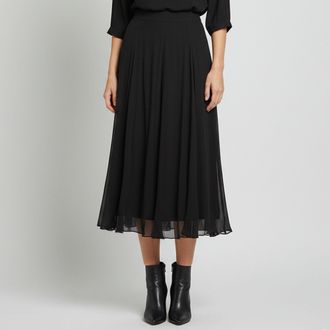 Zimmermann Black Chiffon Illustration Flare Culotte
