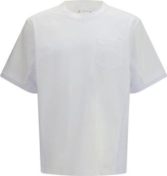 sacai White Cotton Mens T-Shirt