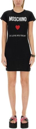 Moschino Fitted Mini Dress With Heart Graphic