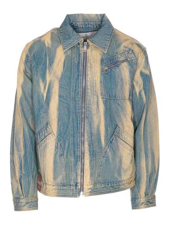 Vivienne Westwood Denim Piranha Jacket With Frontal Zip Closure