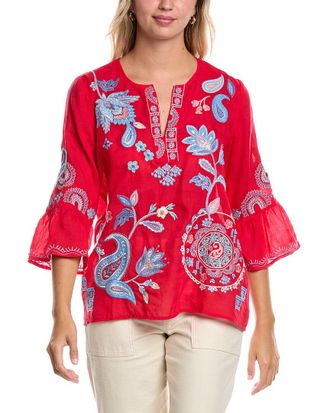Johnny Was Ruffle Sleeve Blouse