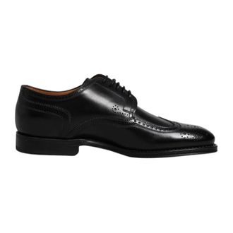 Dolce & Gabbana Zwarte Leren Wingtip Formele Schoenen - Heren - Nette schoenen - Zwart - 39 1/2 EU - Leer - Schoenen