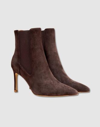 Mi-Mai Dora Suede Pointy Ankle Boot in Chocolate at Nordstrom, Size 10