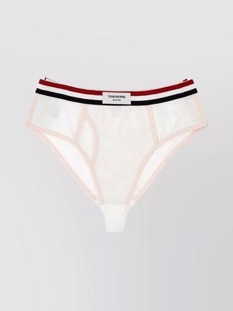 Thom Browne color-block briefs with elastic waistband and sheer panels
