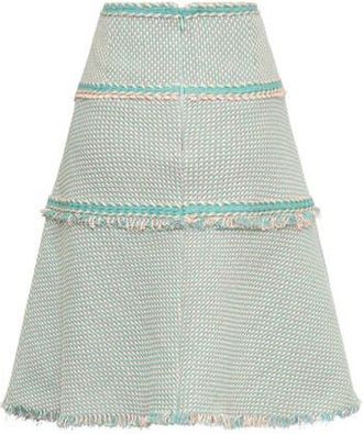 Maison Common Tweed Skirk With Patch Pockets And Trimming in Mint at Nordstrom, Size 34