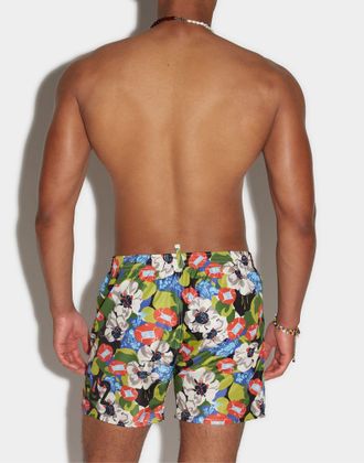 Dsquared2 Mens Flowers Print Logo Swim Shorts Multiple Colors Clothing > Beachwear