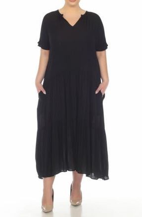 Boho Me Short Sleeve Maxi Dress in Black at Nordstrom Rack, Size 3X