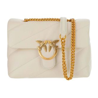 Pinko Pinko, Tassen, Dames, Wit, ONE Size, Leer, Love Classic Puff Bag