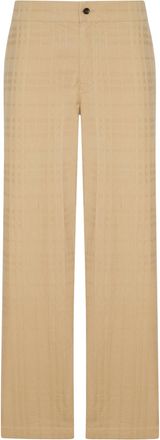 Burberry TEXTURED CHECK COTTON TROUSERS - Burberry - Man