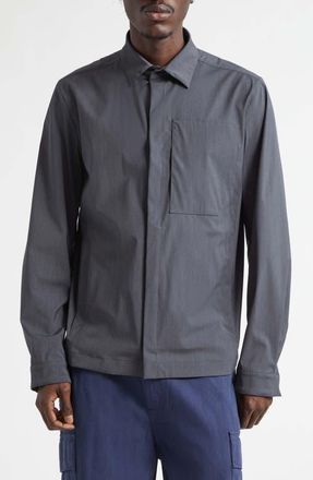 Herno Tech Shirt Jacket in 9487 Iron at Nordstrom, Size 44 Us