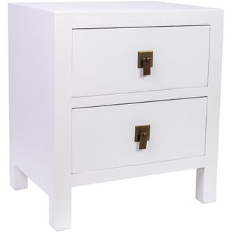 Wanderlust Deco Wanderlust Deco - Mesita De Noche De Madera De 2 Cajones 45x34x50,5