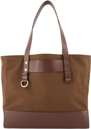 Marni Canvas and Leather-Trimmed Tote Bag Brown