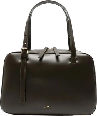 A.P.C. Virginie Box Bag - Dames - Handtassen - Bruin - ONE Size - Katoen - Tassen