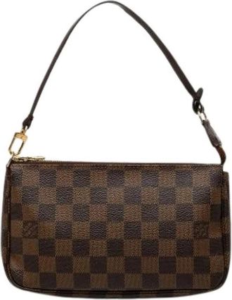 Louis Vuitton Pre-owned Pochette Accessoires - Dames - Vintage Schoudertas - Bruin - ONE Size - Leer - Vintage