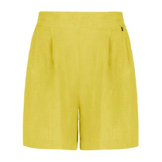 Bomboogie Pantalones cortos de lino de corte ancho - Shorts - Mujer - Amarillo - XS