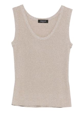 Fabiana Filippi Ivory Scoop Neck Top