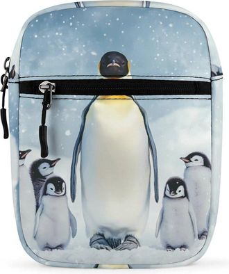 Generic Penguins Mama And Little Trendy Crossbody Bag for Men Women Small Satchel Men Sling Adjustable Shoulder Strap Messenger