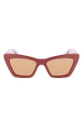Ferragamo 55mm Cat Eye Sunglasses in Dark Brown/Violet at Nordstrom Rack