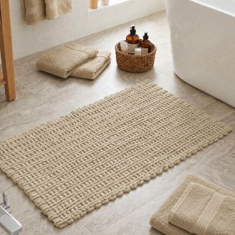 KASANOVA Tappeto bagno ciniglia 60x110 cm beige Rug