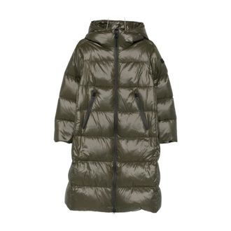 Peuterey Parkas, female, Green, Size: L Green Classic Hooded Puffer Jacket