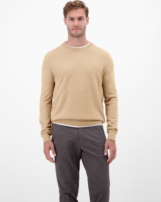 Lerros Strickpullover LERROS, Herren, Gr. L, original olive, Strick, Obermaterial: 88% Schurwolle, 12% Kaschmir, unifarben, regular fit normal, Rundhals, Rip
