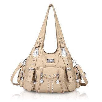 Angel Kiss Handbags for Women Soft PU Leather Large Hobo Bags for Women Top Handle Satchel Shoulder Bag Top Handle Satchel, 158 23apricot-us, One Size