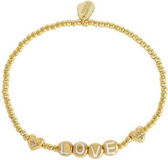 Estella Bartlett Love Letter Beaded Bracelet in Gold at Nordstrom