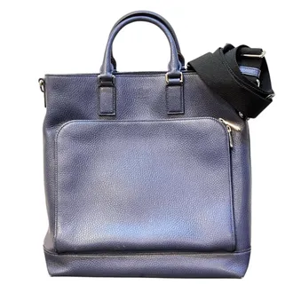 Gucci Navy Leather Tote Bag (Pre-Owned)
