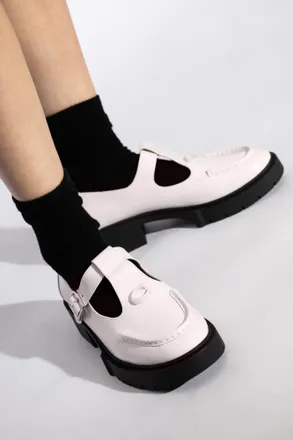 Coach Leather Shoes Type Loafers, Womens, White