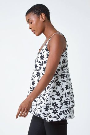 Roman Floral Chiffon Cami Top