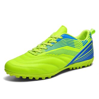 Generic Unisex Anti-Slip Lace-up Soccer Shoes - Breathable Low-top Football Shoes - Indoor Outdoor Training Sneakers (Fluorescent Green,5.5)