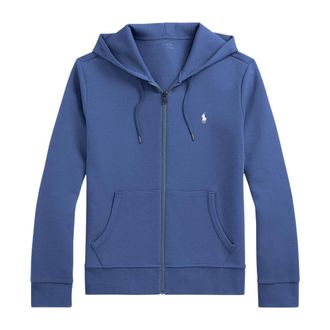 Polo Ralph Lauren Zip-throughs, male, Blue, Size: M Long Sleeve Hooded Full-Zip Sweatshirt