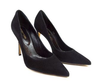 Sergio Rossi Black Suede & Leather Pumps Size 37.5