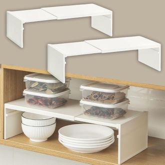 OEM 2 Estantes De Almacenamiento, Organizador De Armario, Especiero De Cocina, Estante Extensible, Estante De Almacenamiento Para Armario, Para Encimera D
