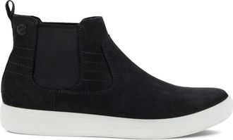 Ecco Soft Classic Boots Womens Black Nubuck Leather Ankle Chelsea JOBB576