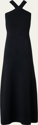 Akris Crisscross Knit Halter Maxi Dress