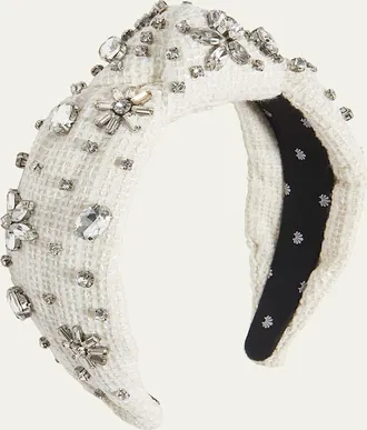 Lele Sadoughi Embellished Tweed Knotted Headband