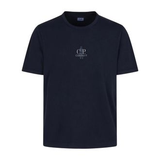 C.P. Company T-Shirts, male, Blue, Size: M Short Sleeve 1020 Jersey T-shirt