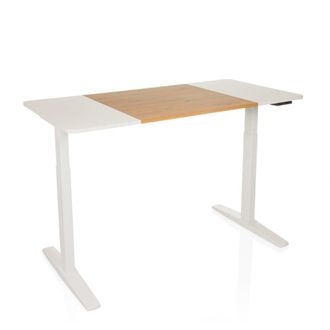 hjh OFFICE escritorio regulable el&eacute;ctricamente en altura Placa MDF, armaz&oacute;n de