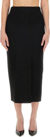Moschino Black Solid Midi Skirt