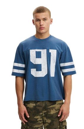 Cotton On Mens Cropped Fit Graphic T-Shirt in Washed Cobalt 91 Stripe at Nordstrom, Size X-Large