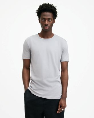 AllSaints Cotton Tonic Crew Neck Slim Ramskull T-Shirt, Size: XS
