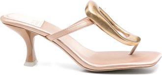 Jeffrey Campbell 60 mm leren sandalen met hak - Beige