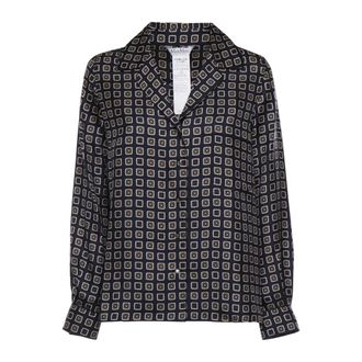 Max Mara Shirts, female, Blue, Size: XS Printed Silk-Twill Shirt