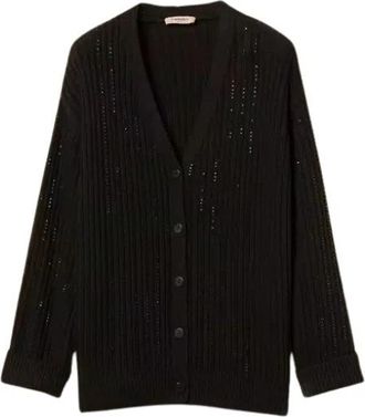 Twinset Cardigan - Dames - Vesten - Zwart - S - Katoen - Truien & Vesten